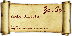 Zsebe Szilvia névjegykártya