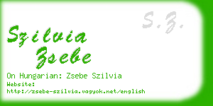 szilvia zsebe business card